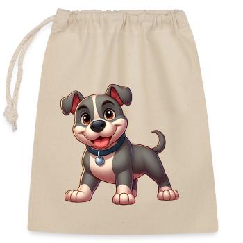 pitbull - Sac cadeau en coton avec cordon (25 x 30 cm) - nature - Devant