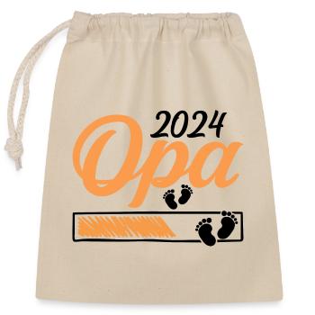 Werdender Opa 2024 Opa loading Geschenk Männer - Verschließbarer Geschenkbeutel aus Baumwolle (25x30cm) - Natur - Vorne