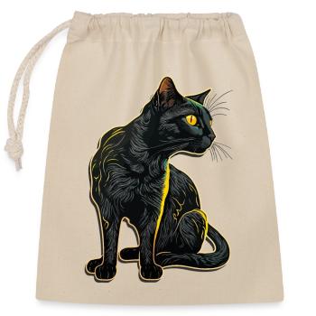 Black Cat Bombay Cat Outfit for - Closable cotton gift bag (25x30cm) - nature - Front