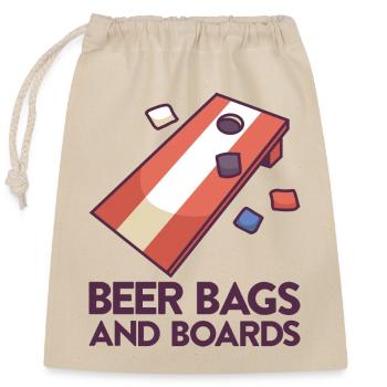 Cornhole Spiel Corn Hole Outfit mit Cornhole - Verschließbarer Geschenkbeutel aus Baumwolle (25x30cm) - Natur - Vorne