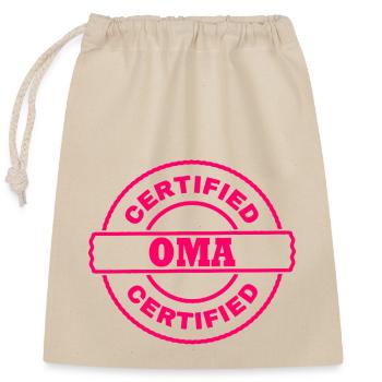 certified oma - Verschließbarer Geschenkbeutel aus Baumwolle (25x30cm) - Natur - Vorne