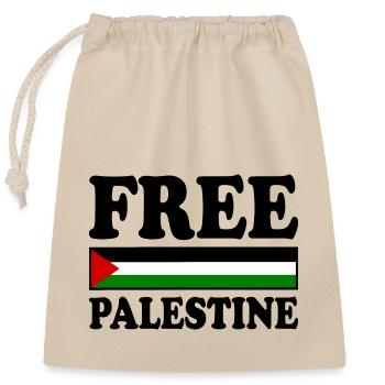 Free palestine - Sac cadeau en coton avec cordon (25 x 30 cm) - nature - Devant