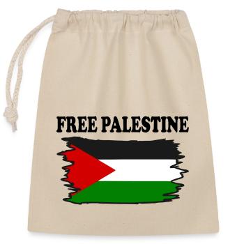 Free palestine - Verschließbarer Geschenkbeutel aus Baumwolle (25x30cm) - Natur - Vorne