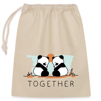 Together (farbig) - Verschließbarer Geschenkbeutel aus Baumwolle (25x30cm) - Natur - Vorne