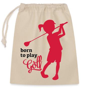 Golf - Verschließbarer Geschenkbeutel aus Baumwolle (25x30cm) - Natur - Vorne