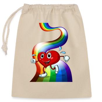 pride flag rainbow - Closable cotton gift bag (25x30cm) - nature - Front