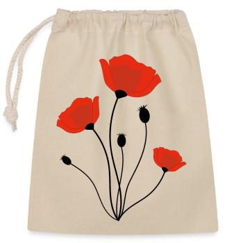 corn poppy - Closable cotton gift bag (25x30cm) - nature - Front