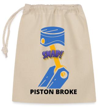 piston broke - Closable cotton gift bag (25x30cm) - nature - Front