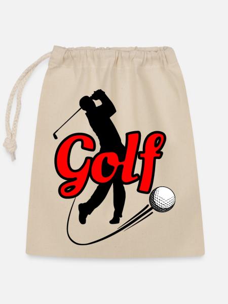 Golf 4 - Verschließbarer Geschenkbeutel aus Baumwolle (25x30cm) - Natur