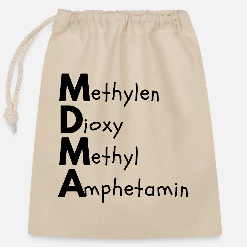 Methylendioxymethylamphetamin - Verschließbarer Geschenkbeutel aus Baumwolle (25x30cm) - Natur