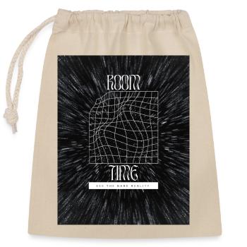 Space and time - Closable cotton gift bag (25x30cm) - nature - Front