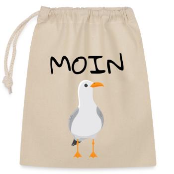 MOIN Möwe - Verschließbarer Geschenkbeutel aus Baumwolle (25x30cm) - Natur - Vorne