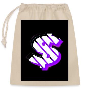 Cash Black Purple - Verschließbarer Geschenkbeutel aus Baumwolle (25x30cm) - Natur - Vorne