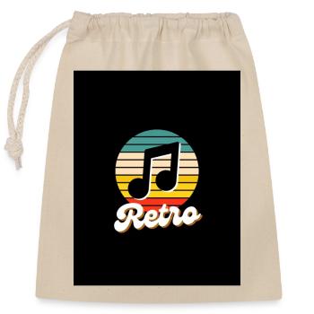Retro-Time - Verschließbarer Geschenkbeutel aus Baumwolle (25x30cm) - Natur - Vorne