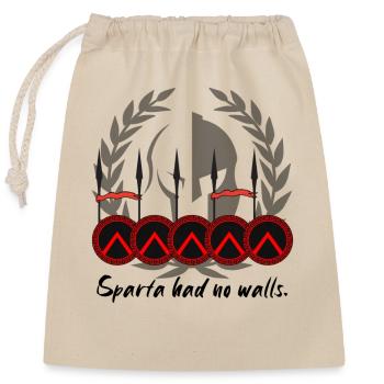 Sparta had no walls! - Verschließbarer Geschenkbeutel aus Baumwolle (25x30cm) - Natur - Vorne