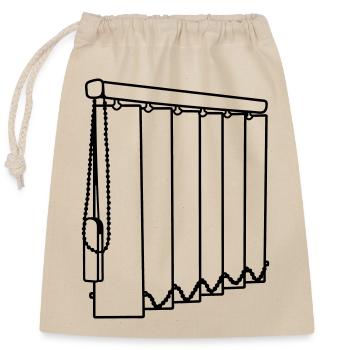 Slatted window coverings transparent - Closable cotton gift bag (25x30cm) - nature - Front