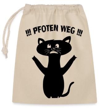 Pfoten weg - Verschließbarer Geschenkbeutel aus Baumwolle (25x30cm) - Natur - Vorne