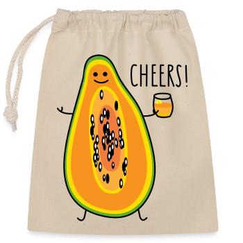 Gesund mit Papaya - Verschließbarer Geschenkbeutel aus Baumwolle (25x30cm) - Natur - Vorne