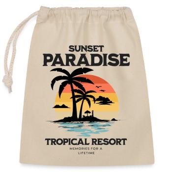 Sunset in Paradise - Closable cotton gift bag (25x30cm) - nature - Front