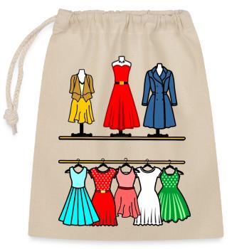 Vêtements avec espace texte - Sac cadeau en coton avec cordon (25 x 30 cm) - nature - Devant