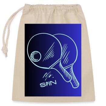 Monsieur Tennis de Tournée Tennis de Table - Sac cadeau en coton avec cordon (25 x 30 cm) - nature - Devant