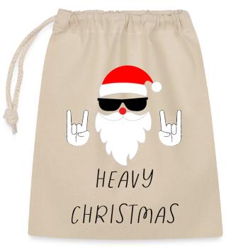 Heavy Christmas Rock an Roll Weihnachten Vollbart - Verschließbarer Geschenkbeutel aus Baumwolle (25x30cm) - Natur - Vorne