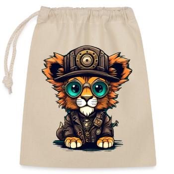 Lion Cub - Closable cotton gift bag (25x30cm) - nature - Front