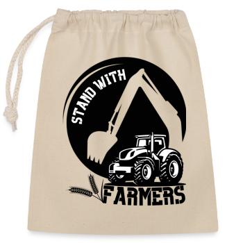 stand with farmers - Closable cotton gift bag (25x30cm) - nature - Front