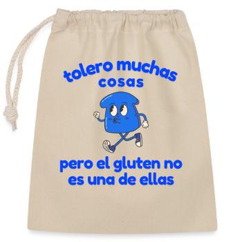 I tolerate many things but gluten is not one of the most important - Closable cotton gift bag (25x30cm) - nature - Front