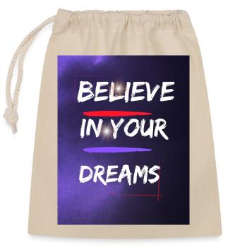 Believe - Closable cotton gift bag (25x30cm) - nature - Front