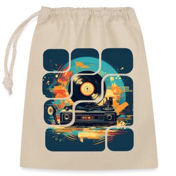 Vintage - Closable cotton gift bag (25x30cm) - nature - Front