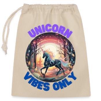 Unicorn6 - Closable cotton gift bag (25x30cm) - nature - Front
