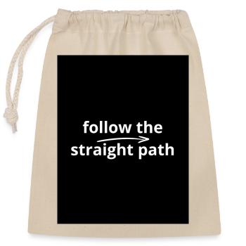 typography depicts the inscription - Closable cotton gift bag (25x30cm) - nature - Front