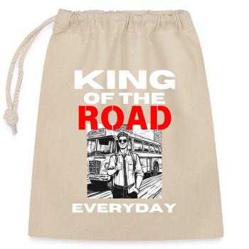 King of the Road - Busdriver - Verschließbarer Geschenkbeutel aus Baumwolle (25x30cm) - Natur - Vorne