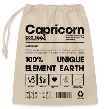 Capricorne 1994 - Sac cadeau en coton avec cordon (25 x 30 cm) - nature - Devant