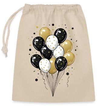 Ballons pour les anniversaires - Sac cadeau en coton avec cordon (25 x 30 cm) - nature - Devant