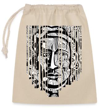 "Mystique Moderne - Éclats d'Art Noir et Blanc" - Sac cadeau en coton avec cordon (25 x 30 cm) - nature - Devant