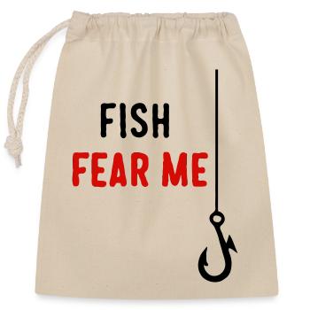 Fish Fear Me - Closable cotton gift bag (25x30cm) - nature - Front
