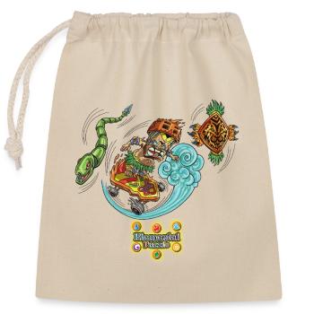 Tiki Schlittschuh - Verschließbarer Geschenkbeutel aus Baumwolle (25x30cm) - Natur - Vorne