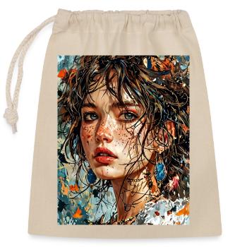Portrait avec la nature - Sac cadeau en coton avec cordon (25 x 30 cm) - nature - Devant
