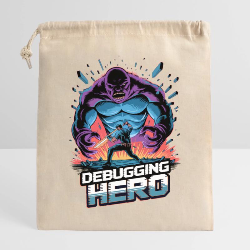 Debugging Hero – Epic Battle Against Code Monsters Closable cotton gift bag (25x30cm)