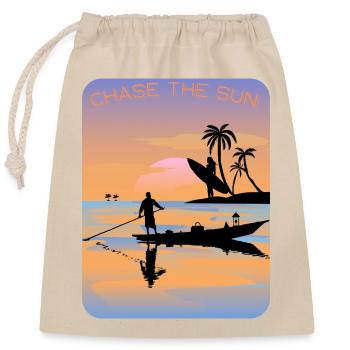 Chase the Sun - Verschließbarer Geschenkbeutel aus Baumwolle (25x30cm) - Natur - Vorne