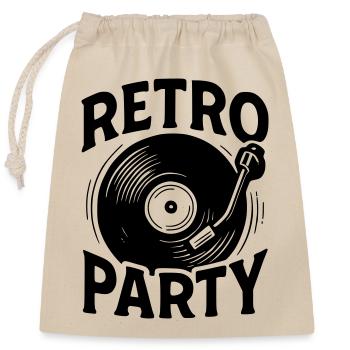 Retro Party Platin - Verschließbarer Geschenkbeutel aus Baumwolle (25x30cm) - Natur - Vorne