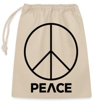 Friedenssymbol Peace Emblem Design - Verschließbarer Geschenkbeutel aus Baumwolle (25x30cm) - Natur - Vorne