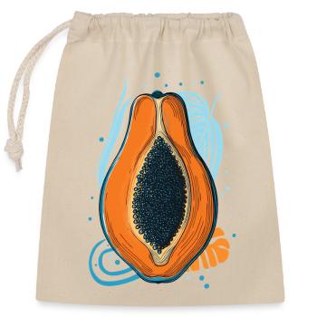 papaya - Closable cotton gift bag (25x30cm) - nature - Front