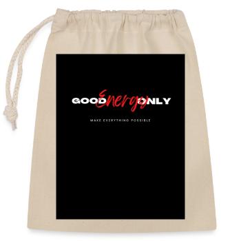 Positive Energy Motivation Graphic Design - Closable cotton gift bag (25x30cm) - nature - Front