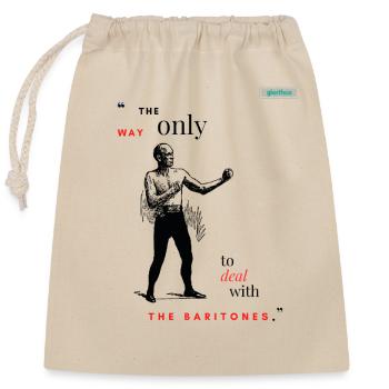 BARITONE PARODY Design 001 - Verschließbarer Geschenkbeutel aus Baumwolle (25x30cm) - Natur - Vorne