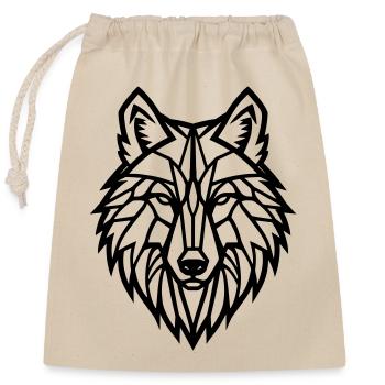 Mystischer Wolf – Wildnis & Freiheit - Verschließbarer Geschenkbeutel aus Baumwolle (25x30cm) - Natur - Vorne