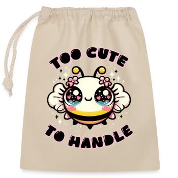 Trop mignon pour être manipulé - Sac cadeau en coton avec cordon (25 x 30 cm) - nature - Devant