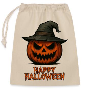 Joyeux halloween - Sac cadeau en coton avec cordon (25 x 30 cm) - nature - Devant